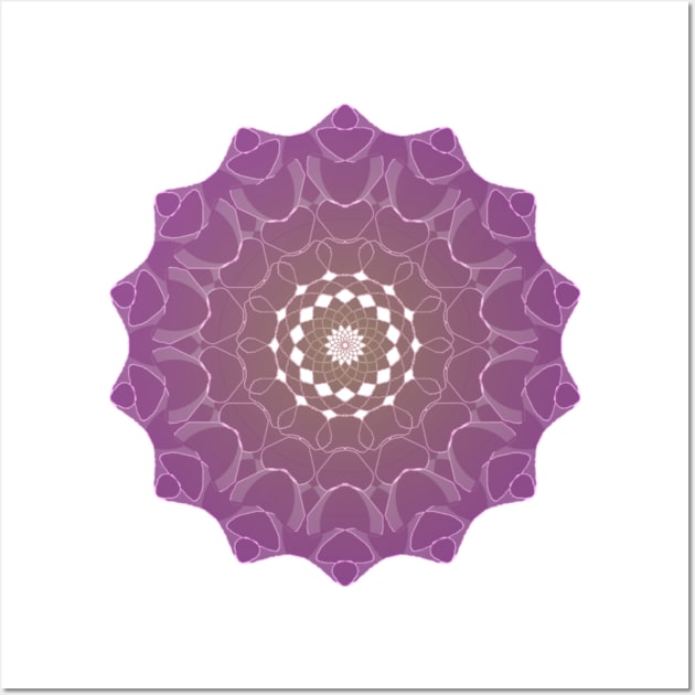 Peculiar Floral Pattern -purple Voilet  mandala design - Regenbogenfarben Wall Art by Mandalasia